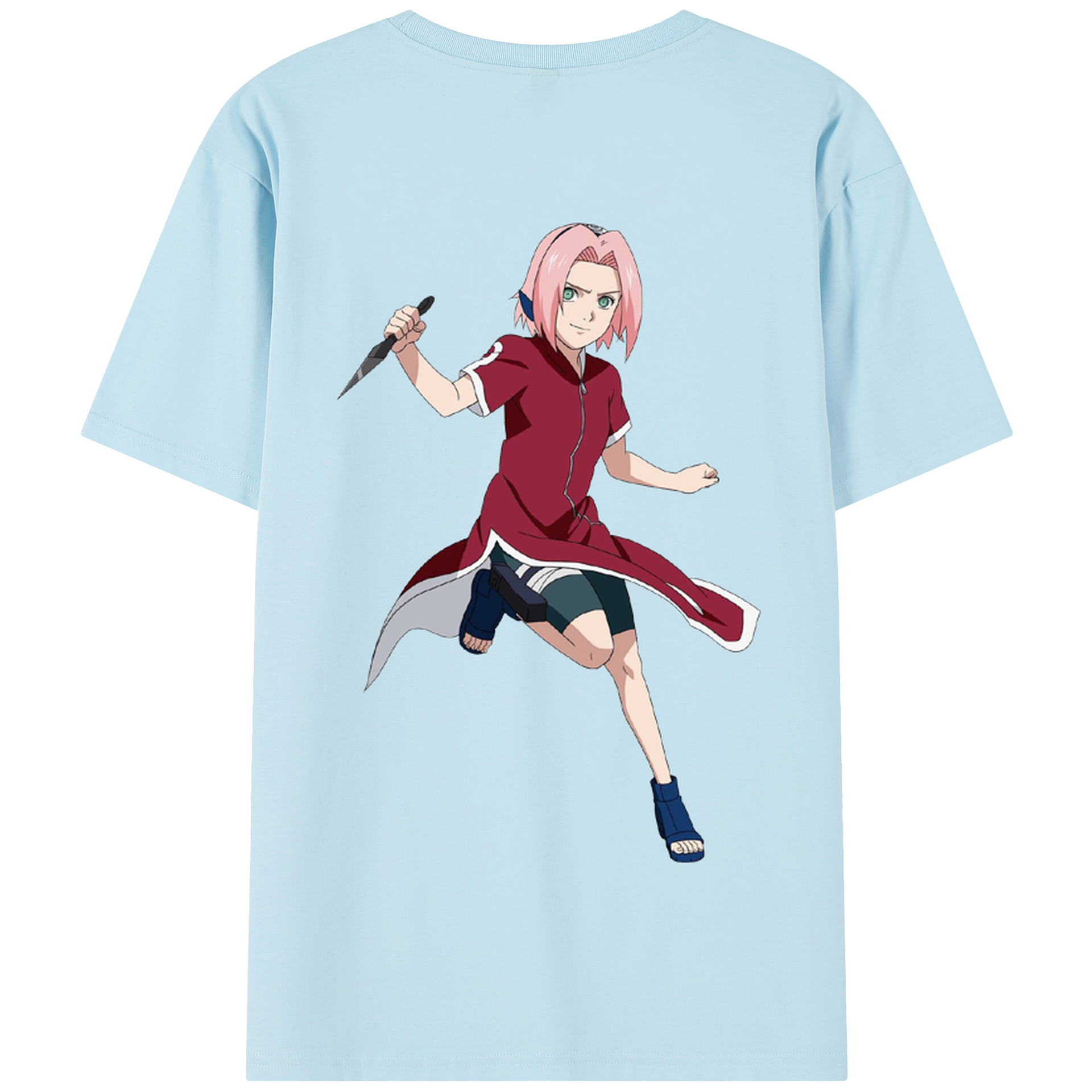 （画像用） NARUTO -ナルト- 春野サクラ Haruno Sakura 綿100％半袖Tシャツ（背面プリント）